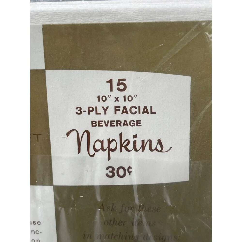 Vintage 15 Rust Craft Brownie Beverage Napkins Welcome Floral Estate 10